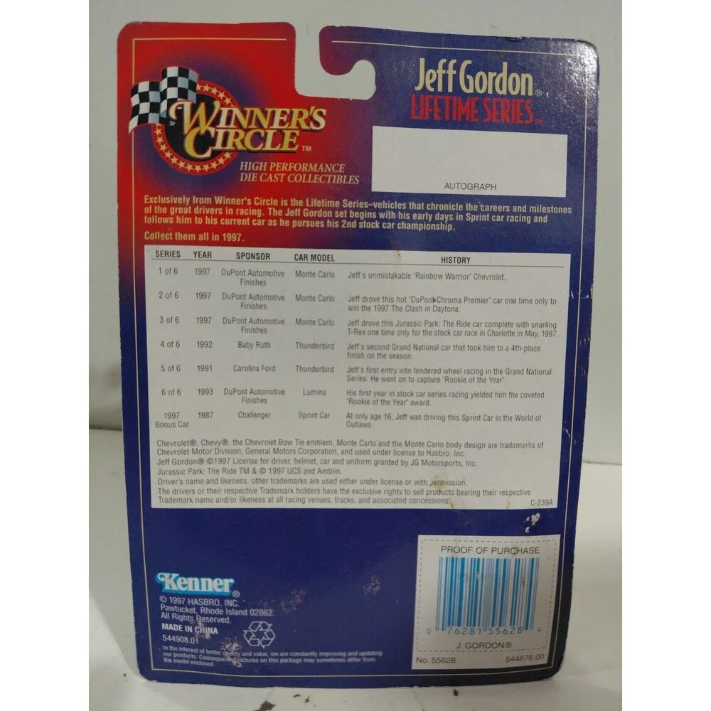 NIP Winner Circle 1:64 DieCast 1992 Jeff Gordon #1 Baby Ruth Thunderbird NASCAR